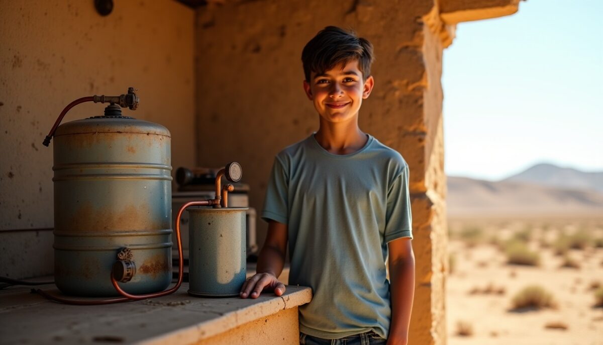 À seulement 14 ans, il invente dans sa cuisine un système ingénieux pour générer de l'eau en plein désert, sans électricité ni pompe